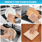 12 Pack Cleaning Cloth,Ultra Soft Absorbent Quick Drying Microfiber Cleaning Rags,No Scratches,Reusable,Washable,Lint Free Cleaning Towels for Kitchen,Window,Glass,car,11.8"×11.8"(Camel)