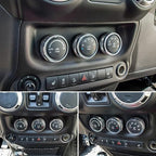 Audio Air Conditioning Button Cover Decoration Twist Switch Ring Trim for Jeep Wrangler JK JKU Patriot 2011-2018, Compass 11-16, Liberty 08-12, Dodge Challenger 08-14 Interior Accessories (Silver)