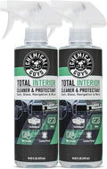 Total Interior Cleaner and Protectant for Cars, New Car Scent | Cleans and protects interior plastic, vinyl, leather, nav. screens, safe for cars, trucks, SUVs, Jeeps and RVs. 2 Pack