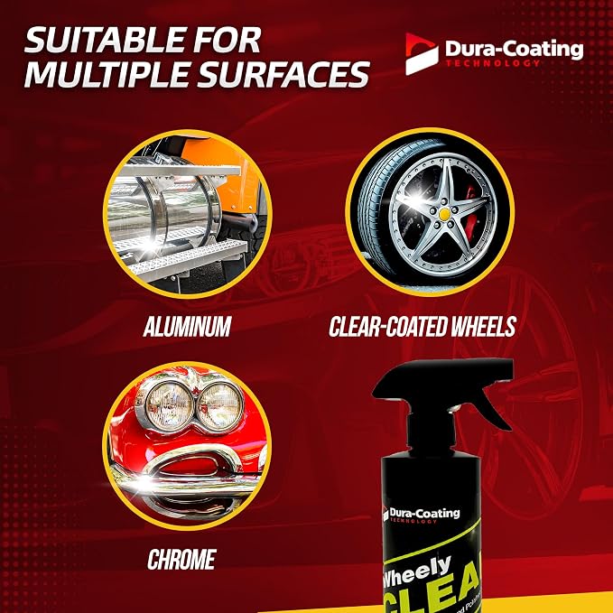 Wheely Clean - Professional Wheel Cleaner Spray - Ready-to-Use Tire Cleaner and Rim Cleaner - Suitable for Aluminum, Chrome, or Clear-Coated Wheels - Removes Brake Dust - 16 oz