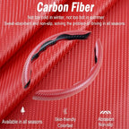 2Pc Carbon Fiber Steering Wheel Cover Universal Fit 99% Cars | Non-slip soft grip, easy to wipe clean, quick to install, perfect for daily commutes and road trips, Red