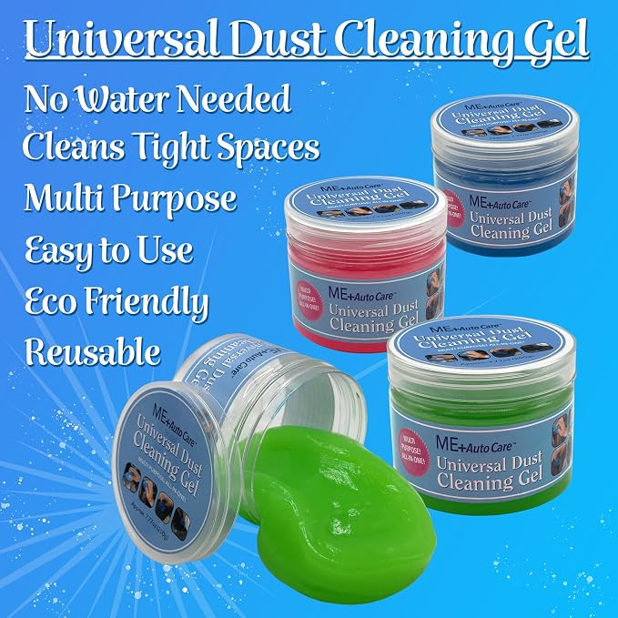 Universal Dust Cleaning Gel, ME+Auto Care, Multi Purpose, All-in-One, Cars, Computers, and Keyboards (Green)