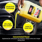 Ultra Wash & Wax Car Shampoo, 169 fl oz (1.3 Gallon) pH Neutral Soap Cleans, Shines & Protects Paint for Bucket Wash with Wash Mitt