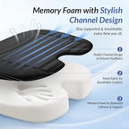 Wedge Car Seat Cushion for Tailbone Pain Relief & Better Visibility | Ergonomic Memory Foam Seat Cushion for Car with Breathable Channel Design, Fits Car, SUV, Truck, Non-Slip Mesh Cover
