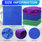 Cleaning Cloths for Cars 16 x 16 Inch Ultra Absorbent Towels Drying Microfiber Reusable Cleaning Supplies House Kitchen Window Microfiber Towel (Purple,Blue,Green,60 Pcs)