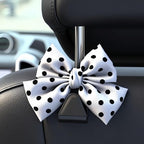 2-Pack Car Purse Hooks for Hanging Purses and Bags, Cute Bow car seat headrest Hooks for Hanging car Purse Hooks. (White Wave Point)