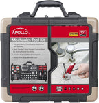 101 Piece Mechanic Tool Set for Roadside Emergencies. SAE and Metric for Mechanical Repairs for Boating, RV, Bikes, in Compact Carrying Case - Red - DT0006