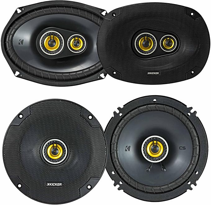 46CSC654 & 46CSC6934 CS Series Car Speaker Bundle – 6.5” 2-Way & 6x9” 3-Way Speakers (4 Total), 450W Peak, EVC Tech, Polypropylene Cones, Zero-Protrusion Tweeters.
