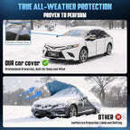 Half Car Cover Top for SUV/Jeep/4×4, Windshield Cover for Ice and Snow, Roof Car Cover Waterproof All Weather with Reflective Strips and Side Elastic Hooks. H6 (Up to 167 inch)