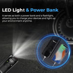 Portable Tire Inflator & Air Compressor – Car Accessories with Flashlight & Power Bank, Air Pump for Car Tires, Bike Pump & Ball Pump, 150 PSI Fast Inflation, Digital Display & Auto Shutoff