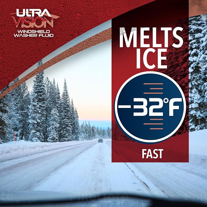 De-Icer Windshield Washer Fluid - Advanced Formula for Winter Driving - Clear Vision in Weather Conditions -32F - 1 DeIcer Gallon