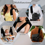 Soft Faux Fur Universal Fit Seatbelt Cover Car Truck SUV Airplane Seat Belt Shoulder Pad for Carmera Backpack Straps Neck Cushion Protector Extra Long 15.7in Black