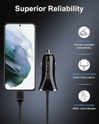 USB-C Car Charger, 3.4A USB Type C Car Charger Adapter & Fast Charge Cable | C Cord Cargador USBC Lighter for Samsung Galaxy S26 S25 S24 S23 S22 A17 iPhone 17e 17 16e 16 15 Pro Max Android Cigarette 12V