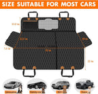 Waterproof Dog Car Seat Cover for Back Seat, Pet Hammock- S, Black/Orange | Durable waterproof hammock with nonslip design & storage pockets. Protects seats from scratches, fits cars, SUVs & trucks.