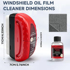 Oil Film Cleaning Brush for Car Windows Upgrade Clear Vision Car Glass Cleaner | Improves Crystal Clarity and Anti-Fog, Windshield Oil Film Remover Comes with Microfiber Towel for Car & Home Use (Red)