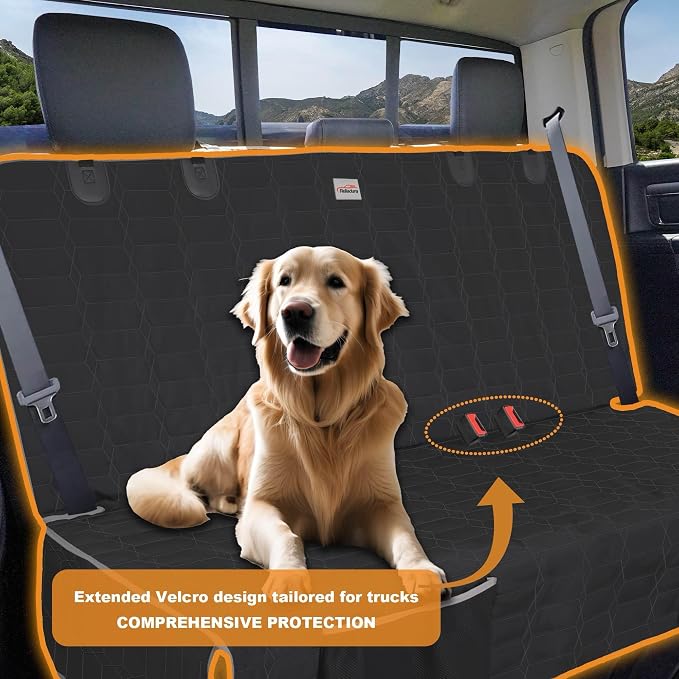 Back Seat Cover for Dogs, Washable Bench Seat Covers for Trucks,Nonslip Truck Seat Cover Protector for F150/Ram1500/GMC Sierra/Toyota/Chevrolet Silverado,Car Seat Covers for Dogs
