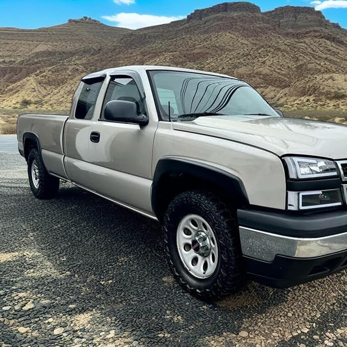 Side Car Window Visors Window Shade Vent Deflectors for 99-06 Chevrolet Silverado & GMC Sierra 1500 2500 3500 2500HD Rain Guards, 07 Silverado & Sierra 1500 3500 2500HD, with Extended Cab 94044 4-pc