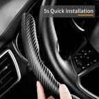 Carbon Fiber Steering Wheel Covers 3 Piece Clip on Steering Wheel Cover (Matte Black)