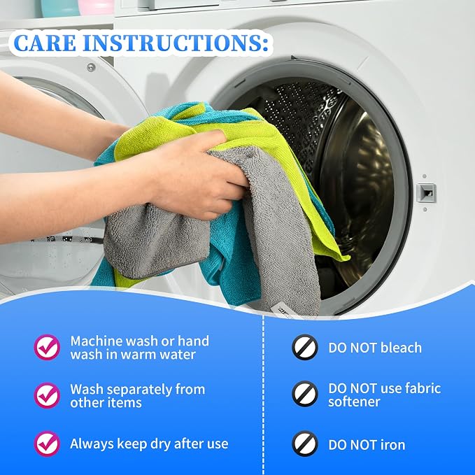 Shop Towels-800 Pack, Multi-Functional Shop Rags, 12 x 16 in Microfiber Cleaning Cloth, Highly Absorbent Cleaning Rags, Cleaning Towels for Car Kitchen Home Office