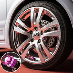 4PCS Crown Bling Tire Stem Valve Caps, Crystal Diamond Car Wheel Tire Valve Caps Universal Copper Core Stem Covers for Cars, SUV, Trucks, Bikes, Motorcycles, Bicycles (Purple & Pink)