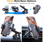 Phone Holders for Your Car Phone Holder Mount【Super Suction】 Cell Phone Holder for Car Accessories for Women Men【360° Adjustable】 Suction Phone Mount for Car, Window, Bathroom