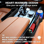 Car Seat Gap Filler Organizer, 2 Pack Multifunctional Auto Console Side Storage Box with Cup Holders 2 Seat Hooks for Drink, Car Organizer Front Seat for Holding Phone, Sunglasses
