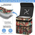 Car Trash Can Bin for Back Seat Leak Proof, Cute Car Trash Bag Hanging, Vehicle Trash Can for SUV Truck Van, Automotive Garbage Cans Front Seat Red Leaves, 2 Gallons
