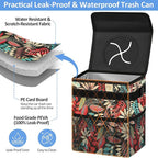 Car Trash Can Bin for Back Seat Leak Proof, Cute Car Trash Bag Hanging, Vehicle Trash Can for SUV Truck Van, Automotive Garbage Cans Front Seat Red Leaves