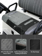 Golf Cart Seat Cover with 12V Car Plug, 50" × 31", Non-Slip Winter Golf Cart Seat Towel Blanket with 2 Front Pockets, Fits for EZGO, Yamaha, Club Car and More 2 Person Seats Golf Carts