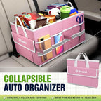 K KNODEL Car Trunk Organizer, Collapsible Car Trunk Storage Organizer, Car Organizer and Storage for SUV, Truck, Sedan (Small, Pink)