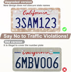 2 Pack Bling License Plate Frames for Women, Sparkly Rhinestone Diamond Car Accessories with Glitter Crystal Caps (Champagne)