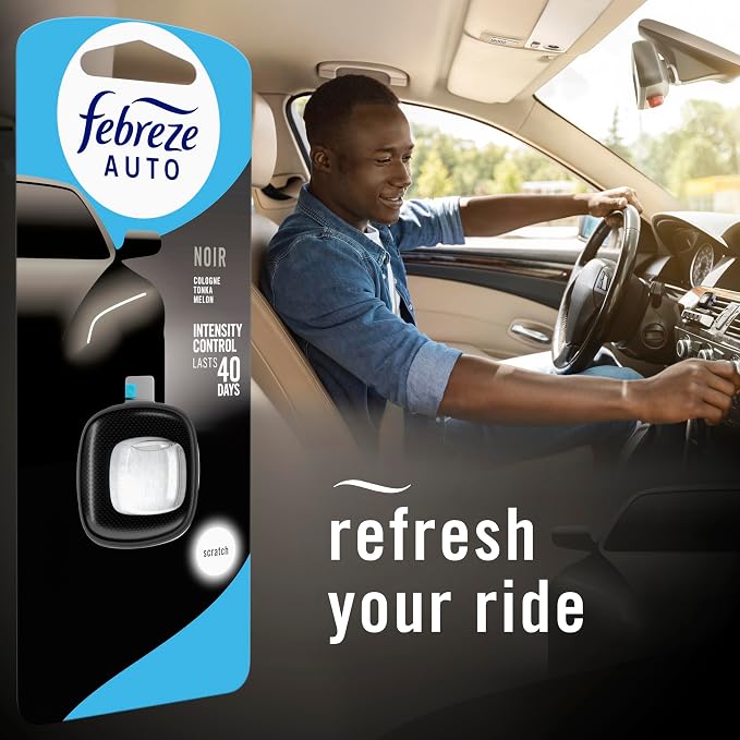 AUTO Air Freshener, Odor-Fighting Automotive Vent Clip, Noir Scent, 8 Count