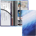 Premium Car Registration & Insurance Card Holder with Magnetic Shut, Vehicle Glove Box Car Organizer - For Documents, Cards, License (Marble)