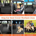 Dog Seat Cover for Back Seat,Backseat Extender Hard Bottom Car Seat Cover for Dogs Holds 500 lbs,Waterproof Rear Seat Pet Cover for Dogs,Dog Hammock Travel Accessories for Car,SUV,Truck