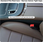 Car Seat Gap Filler Set of 2, 3IN1 Seat Side Gap Filler Plug with Storage Slot & Hook Function, Soft Foam Universal Fit Car SUV Truck Fill Gap Between Seats Console Organizer（Narrow Ivory）