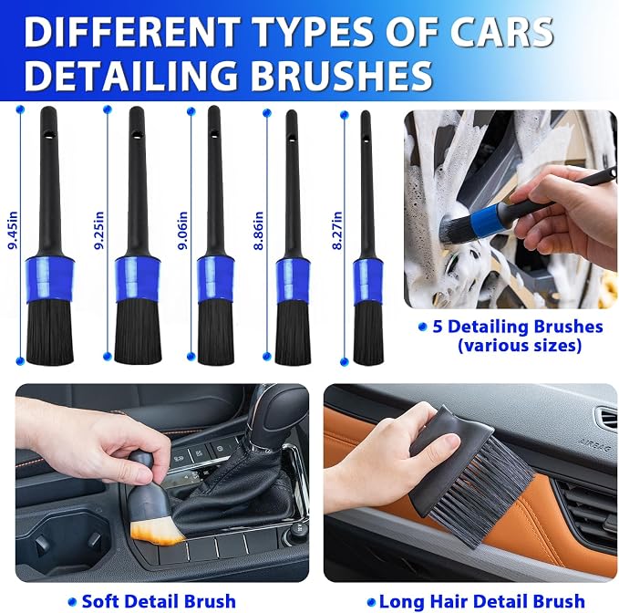 Car Cleaning Kit Car Detailing Kit,Car Cleaning Kit Interior Cleaner with High Power Blue Handheld Vacuum Cleaner,Brush Sets,Windshield Cleaner and Storage Bag,Car Accessories,Car Gift Set