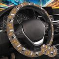 Cute Panda Bear Rabbit Steering Wheel Cover for Women, Anti-Slip Car Steering Wheel Cover with 2 Pcs Cup Holders Neoprene Breathable Car Accessories Universal 15 Inch Auto Interior Decor