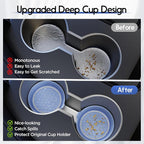 Car Cup Coaster Universal Non-Slip Cup Holders Bling Crystal Rhinestone Car Interior Accessories 2 Pack Gray Blue