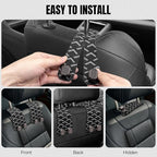 2PCS Car Hooks for Headrest, Faux Leather Purse Hook for Car Seat Back Organizers and Storage, Double Metal Purse Holder Bag Hanger, Universal Car Interior Accessories for Women Man