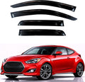 KPY Rain Guards Fit for 2011-2018 Hyundai Veloster, Out-Channel Window Visors Vent Wind Deflectors 4PC, Car Accessories for 11-18 Veloster