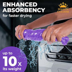 Premium XL Shammy Towel for Car - 34”x25” - Super Absorbent Chamois Cloth - Spots & Scratch-Free - Reusable Car Drying Towel