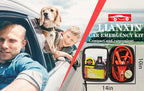 Emergency Car Kit with Jumper Cables Headlamp Car Safety Kits Pale | Roadside Car Emergency Kit Tow Straps, Tape Measure, Rainwear, Multi-tool Kit, Breakdowns Gifts for New Drivers