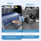 Car Trunk Organizer, Leather Trunk Organizer for SUV with Lid and Sturdy Handle Collapsible Adjustable Storage (Blue, 41 x 11.4 x 12.2in)