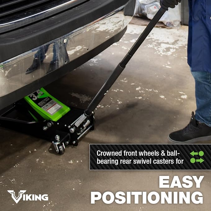 Viking 3.5 Ton Floor Jack - Low Profile Car Jack with Lightning Lift Hydraulic - Heavy Duty