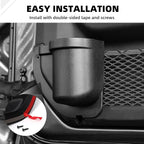 for JL Front Door Side Insert Storage Box Fit for 2018-2026 Jeep Wrangler JL JLU 2/4-Door, Door Organizer Pockets Cup Holders Interior Storage Expansion Accessories
