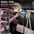 Car Seat Back Storage Hook, Funny Car Purse Hook, Cute Vehicle Storage Organizer for Purses Handbags Colorful Floral Pattern