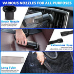 Car Cleaning Kit, Car Detailing Kit Interior Cleaner with High Power Handheld Vacuum, 10Pcs Detailing Brush and Storage Bag, Gray Auto Interior Cleaning Kit for Men