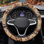 Auto Steering Wheel Cover Universal Stretch 15 Inch Anti-Slip Neoprene Car Steering Wheel Protector for Women Men, Aztec Navajo Geometric Brown