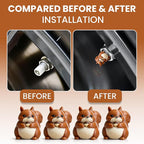 Squirrel Tire Valve Stem Caps – Cute Squirrel with Acorn Valve Caps for Car, Bike, Truck, Motorcycle – Funny Animal Tire Caps Set – Universal Schrader Valve Covers Accessories