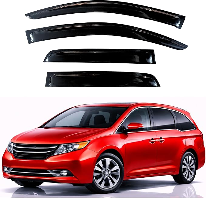KPY Rain Guards Fit for 2011-2017 Honda Odyssey, Out-Channel Window Visors Vent Wind Deflectors 4PC, Car Accessories for 11-17 Odyssey